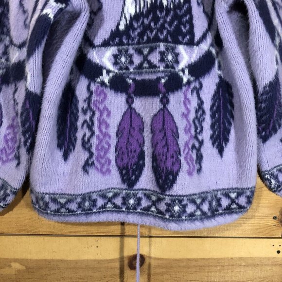 Vintage Tejidos Imalaya Wool Full Zip EAGLE NATIVE AMERICAN Jacket Womens  Sz L - Picture 11 of 11